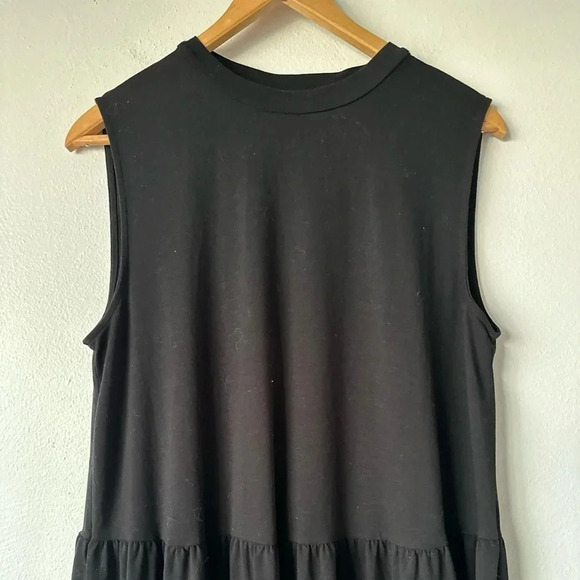 Eileen Fisher Fine Jersey Crew Neck Shirred Dress - Picture 5 of 12
